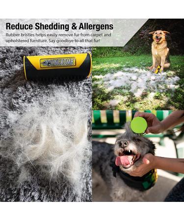 King Kanine Deshedding Tool | Self-Clean & Retractable Blades | 3 Metal Edges | Rubber Bristles | Small - Buy Online on GoSupps.com