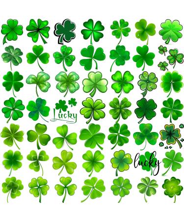 FANRUI 48 PCS 3D Shamrock Temporary Tattoos For Kids Adults Irish Party Favor Accessories  St. Patrick's Day Tattoos Stickers Women Men  Saint Patricks Day Tattoo Lucky Green Four Leaf Clover Decals