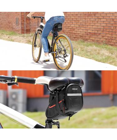 OBOVA Waterproof Bike Seat Bag 1.1L | Red Bicycle Saddle Bag with Sturdy Clip-On Strap | Tool Storage Pack for Road Mountain MTB | Black - Buy Online on GoSupps.com