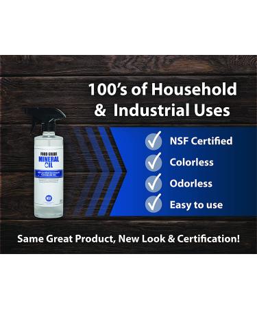 16oz Premium Food Grade Mineral Oil Spray for Butcher Blocks/Cutting Boards - Includes Sprayer - Buy Online on GoSupps.com