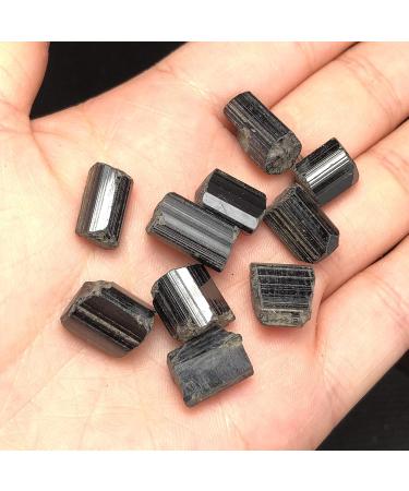 Natural Crystal Rough Natural Quartz Crystal 10Pcs Pure Natural Black Tourmaline Crystal coarse Stone Specimen Block Artwork Home Office Decor - Buy Online on GoSupps.com
