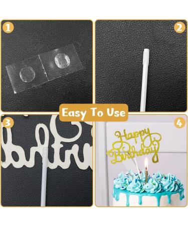 2 Pcs Happy Birthday Cake Toppers Personalised Rose Gold Cake Decorations Balloon Cake Topper Stars Heart Birthday Cake Decorations for Girls Boy Women Men (Pink/Gold) - Buy Online on GoSupps.com