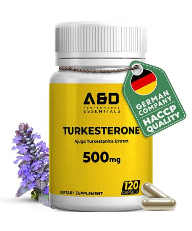 Turkesterone 1000mg per Serving for Maximum Muscle Growth | Quality Winner from Germany | 120 x 500mg | Natural Anabolic Bodybuilding Supplements | Turkesterone for Muscle Recovery & Strength 120 Count (Pack of 1)