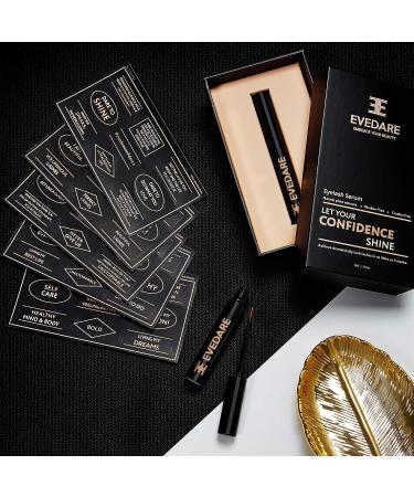EVEDARE Advanced Eyelash Growth Serum - Peptides and Vitamins for Longer, Thicker Lashes - Strengthens and Conditions with Natural Extracts - 3ML (Pack of 1) - Buy Online on GoSupps.com