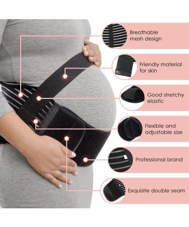 Maternity Belly Band Abdominal Binder Black | Elastic Waist Support for Prenatal Pregnancy | Pelvic Pain Relief & Back Brace | Breathable Tummy Bump Sling Belt - Large - Buy Online on GoSupps.com