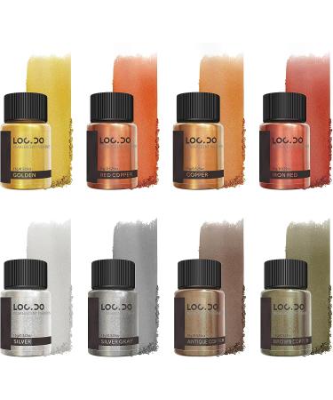 LOCDO Metallic Pigment Powder 8 Colors Shimmer Mica Powder for Epoxy Resin, Clay, Nail Art - 15ml Red - Buy Online on GoSupps.com