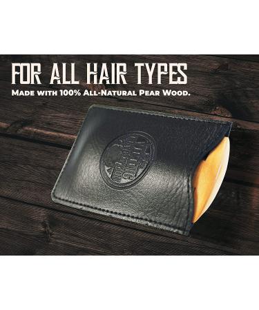 Viking Revolution Wooden Beard Comb Case - Dual Action Fine & Coarse Teeth, Ideal for Balms & Oils, Top Pocket Comb for Beards & Mustaches - Buy Online on GoSupps.com