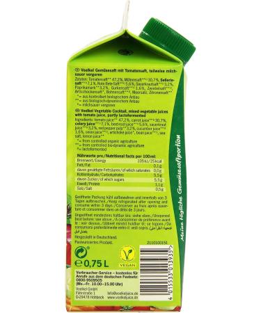 VOELKEL Vegetable Cocktail 75Cl Organic - - Buy Online on GoSupps.com
