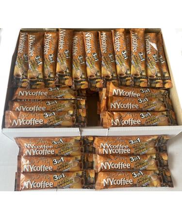 NY Coffee 3 in 1 sachets 100 servings in a box - Salted caramel whitener sugar instant coffee sachets for home or office use. - Buy Online on GoSupps.com