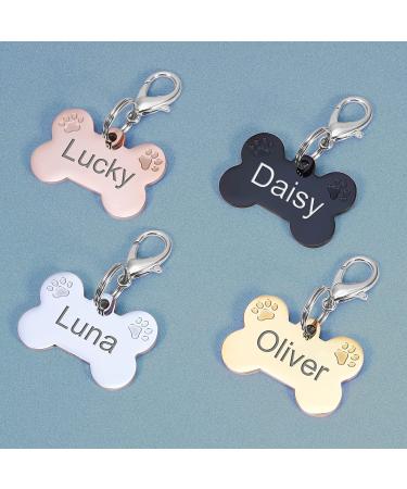 Natiform Stainless Steel Personalized Pet ID Tag - Engraved Dog Name Tags - Paw Print Design for Dogs/Cats - Gold - Buy Online on GoSupps.com