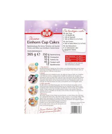Buy RUF Unicorn Cupcakes with Cream & Fondant - 365g | International Shipping Available - Buy Online on GoSupps.com