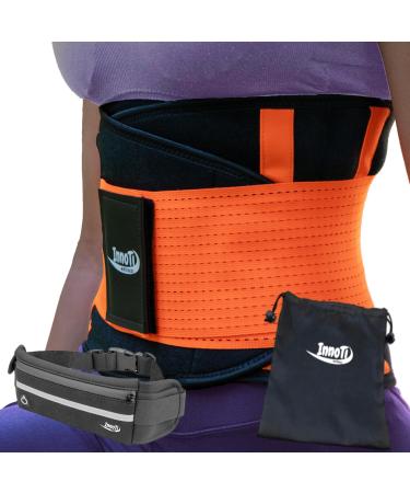 Innoti back band men's & women - back support belt to stabilize the lumbar vertebrae during sports and work - compression with double adjustment straps orange M (70 a 83 cm) - Buy Online on GoSupps.com
