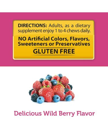 Healthy Delights Naturals Biotin Soft Chews - 30 Count, Wild Berry Flavor | Supports Hair, Skin & Nails - Buy Online on GoSupps.com