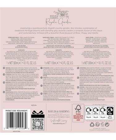 Baylis & Harding Royale Garden Rose Poppy & Vanilla Luxury Hand Treat Gift Set - Vegan Friendly Limited Edition - Buy Online on GoSupps.com