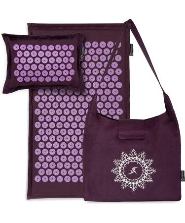 ProsourceFit Acupressure Mat and Pillow Set - Natural Royal Lilac for Back/Neck Pain Relief & Muscle Relaxation - Buy Online on GoSupps.com