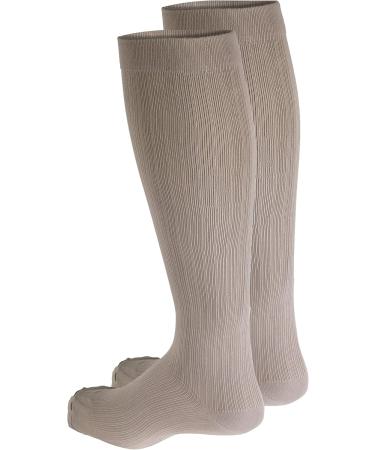 Buy Truform Compression Socks 8-15 mmHg for Men | Knee High Dress Socks in Tan Large - Pack of 5 - Buy Online on GoSupps.com