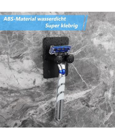 Fanshionide 6-Piece Razor Holder Shower & Multi-Purpose Hook Set - Self-Adhesive Wall Hooks for Bathroom Bedroom & Kitchen - Black - Buy Online on GoSupps.com