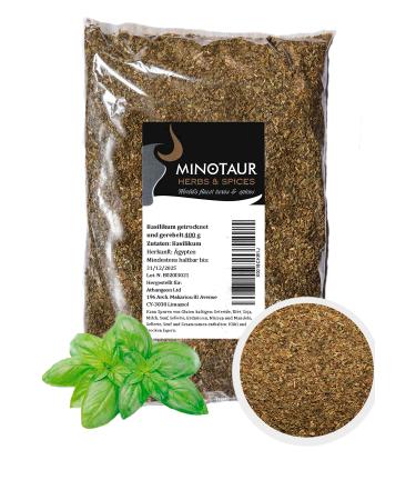 Minotaur Spices | Dried and rubbed basil | 2 x 400g (800g)