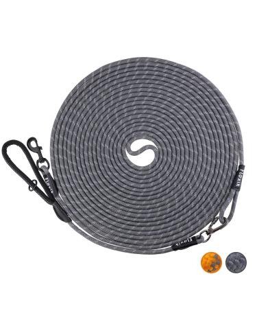 Floxic tow lines for dogs |5m 10m 15m 20m gray |Reflecting Touline with removable hand loop |Also ideal as training lines for puppies 15m gray - Buy Online on GoSupps.com