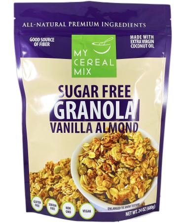 Sugar Free Granola - Vanilla Almond (Non-GMO, Gluten Free, Soy Free, Sodium Free, No Sugar Alcohols, All Natural Ingredients, Vegan) Vanilla Almond 1.5 Pound (Pack of 1)