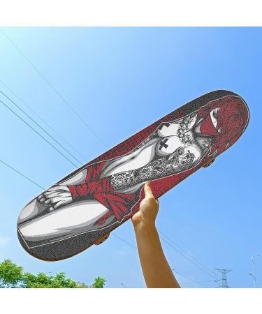 Sexy Tattoo Women Waterproof Skateboard Grip Tape 33.1x 9.1 inch - Buy Online on GoSupps.com