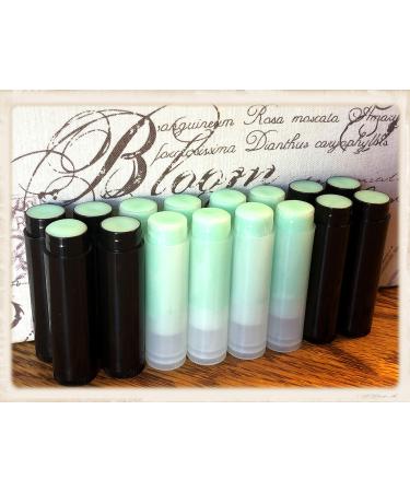 20 PEPPERMINT Flavored Lip Balms in Clear or Black Tubes Wholesale Bulk Prefilled (Black Tubes)
