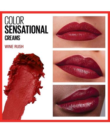 Maybelline Color Sensational Lipstick - Wine Rush 0.15 oz - Creamy Hydrating Lip Color - Buy Online on GoSupps.com