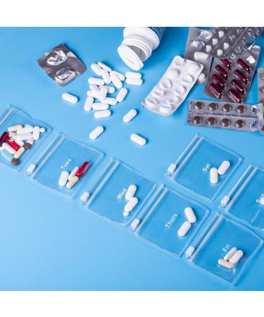 Reusable Pill Pouches with Slide Lock | 14 Count Monday-Sunday Pill Bags | EVA Plastic for Vitamins & Medicines - Buy Online on GoSupps.com