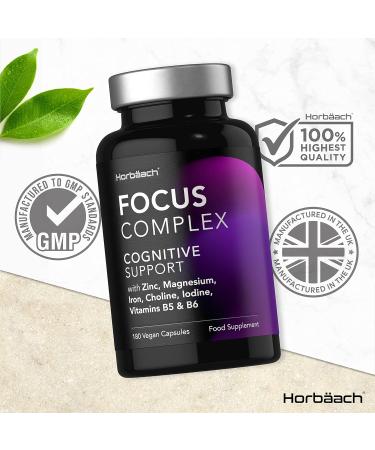 Nootropic Brain Supplements | 180 Vegan Capsules | Cognitive Complex Enhancer for Mental Performance, Focus & Energy - Horbaach - Buy Online on GoSupps.com