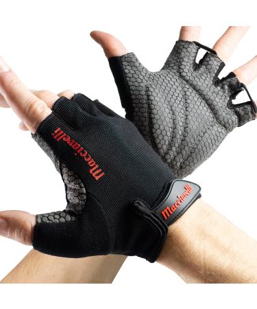 Macciavelli Fitness gloves women men - training gloves for strength training strength training bodybuilding - gym gloves fitness gloves L black