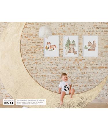 Olgs Baby Room Pictures Set | A4 Children's Room Decor | Premium Animal Wall Posters | Fox Rabbit Bear & More | Ideal for Boys & Girls - Buy Online on GoSupps.com