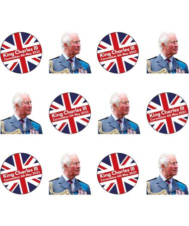 PRE-CUT King Charles III Coronation Union Jack Edible Cupcake Toppers Cake Decorations (12 Pack) - Buy Online on GoSupps.com