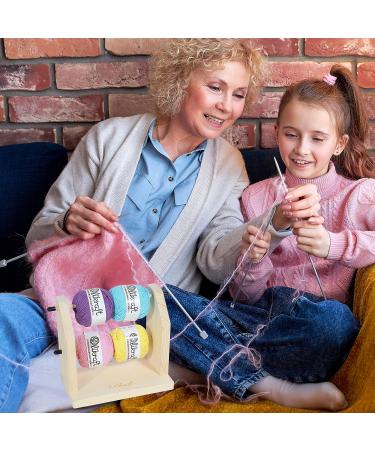 Olikraft Double Revolving Yarn Holder - Horizontal Yarn Spindle Feeder or Dispenser - Craft Supplies for Crochet and Knitting Wood - Buy Online on GoSupps.com