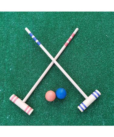 Tuahoo 28 Six-Player Croquet Set with Wooden Mallets - Outdoor Game for Adults, Families, and Kids | Giant Yard Game for Tailgate, Lawn, Backyard, and Park - Buy Online on GoSupps.com