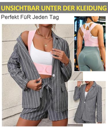 Junlan Adjustable Posture Corrector for Men & Women | Back Support Shoulder Belt | Pink XS-S | Posture Trainer for Neck Shoulder & Back - Buy Online on GoSupps.com