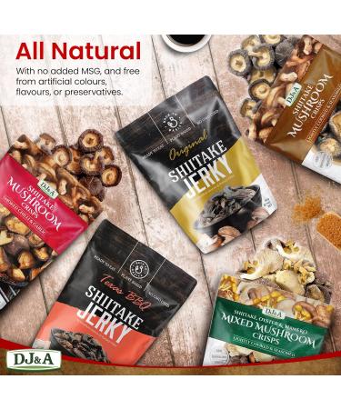 DJ&A Vegan Jerky & Mushroom Crisps Variety | 5 Pack by Broadway Candy | Vegan Snacks | Gluten Free Non-GMO - Buy Online on GoSupps.com