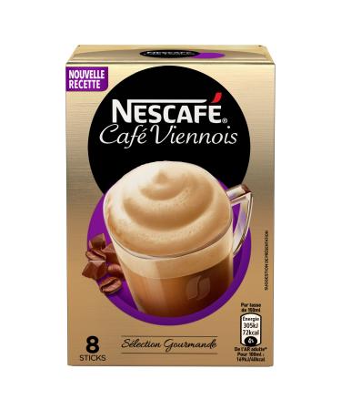 Nescaf Caf Viennois Caf soluble Pack de 8 sticks (18g chacun)