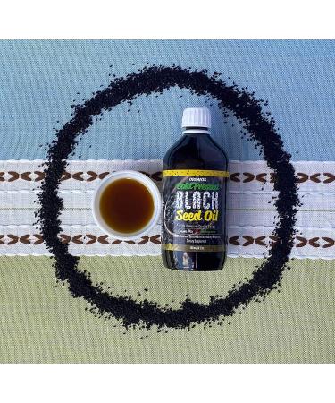Organic Black Seed Oil 16.9 Fl Oz | Cold Pressed | 3X% Thymoquinone | Non-GMO | Pure Nigella Sativa Seed Oil | Glass Bottle - Buy Online on GoSupps.com