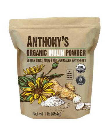 Anthony's Organic Inulin Powder, 1 lb, Gluten Free, Non GMO, Made from Jerusalem Artichokes 1 Pound (Pack of 1)