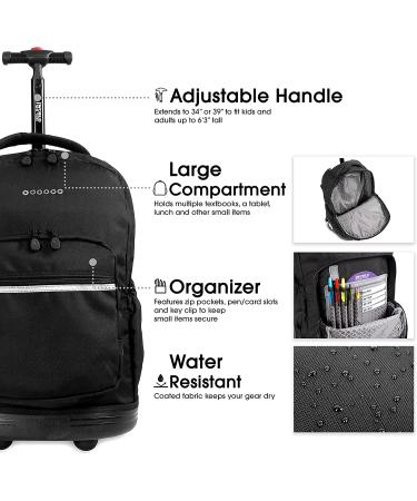J World New York Sunrise Rolling Backpack - Black, One Size, 18 - Buy Online on GoSupps.com