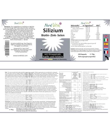 Organic High-Dose Silicon from Bamboo Extract - 120 Vegan Capsules | Biotin Zinc Selenium Copper & Folic Acid - High Bioavailability | German Quality - Buy Online on GoSupps.com