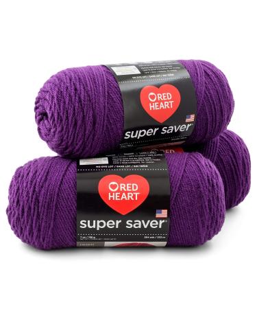RED HEART Super Saver 3-Pack yarn DARK ORCHID 3 Pack