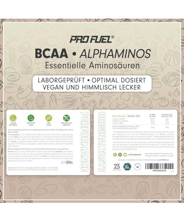 BCAA Powder 2x300g Green Apple - Test Winner Alphaminos 2:1:1 - Profuel's Essential Vegan Amino Acids - Delicious Taste & Top Solubility - Buy Online on GoSupps.com
