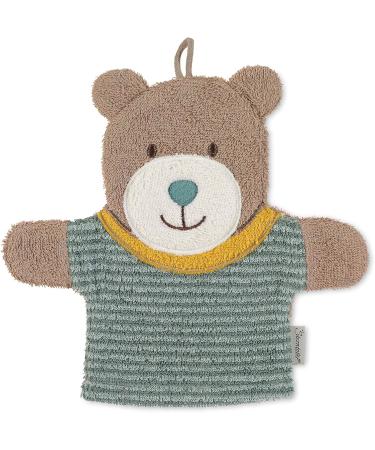 Buy Sterntaler Bear Ben Hooded Bathing Towel & Washing Glove Bundle - Ideal for Infants 0 Months Green - 80x80 cm Towel & 22x24 cm Glove - International Shipping Available - Buy Online on GoSupps.com