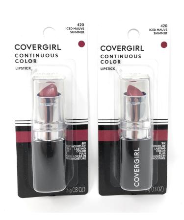 CoverGirl Continuous Color Lipstick Iced Mauve 420 - Pack of 2 (0.13 oz Bottles) - Buy Online on GoSupps.com