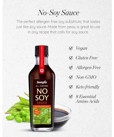 SEMPIO No-Soy Sauce (150ml) - Gluten-Free & Vegan All-Purpose Seasoning | Pea-Based Soy Sauce Alternative - Buy Online on GoSupps.com