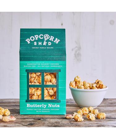 Popcorn Shed Butterly Nuts Gourmet Popcorn Gift Box - Gluten Free, Natural & Vegetarian - 80g Butter & 90g Snack - Perfect for Movie Nights (Pack of 1) - Buy Online on GoSupps.com