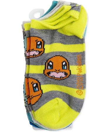 Pokemon Boys 5 Pack No Show Socks - Big Boys 9-11 - Assorted Grey Stripe - Buy Online on GoSupps.com