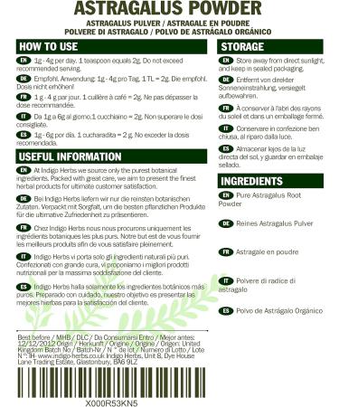 Indigo Herbs Astragalus powder 100g - Buy Online on GoSupps.com