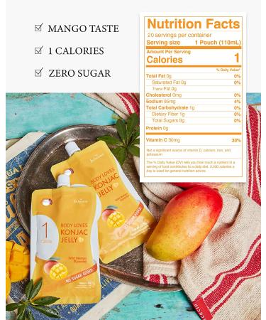 Jadamsun Mango Konjac Jelly: 1 Calorie Smoothie, Zero Sugar - 20pc - Buy Online on GoSupps.com